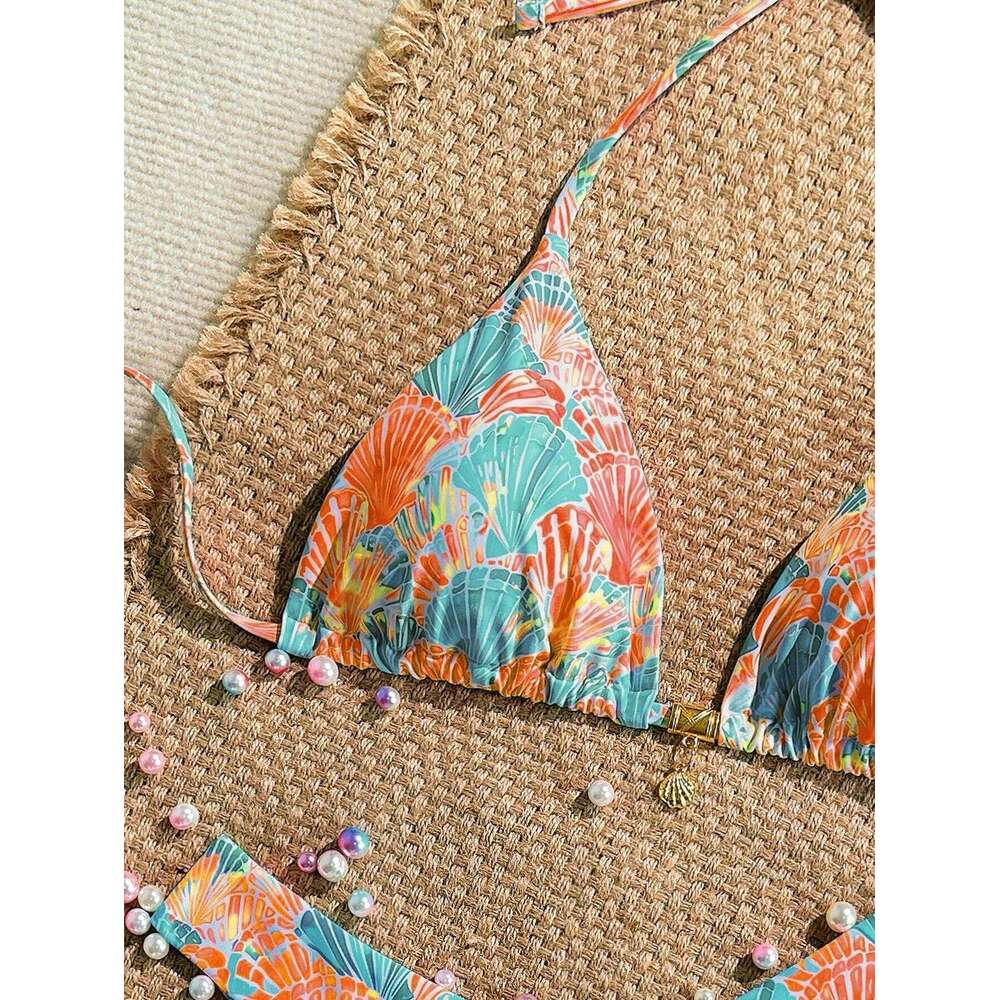 Bandage Swimsuit Sexy Swimwear High Waist Bikinis Women Floral Print Bathing Suits Summer Beachwear New Brazilian Biquini