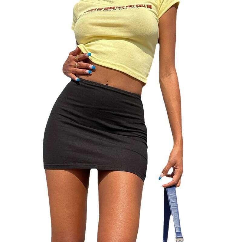 Autumn Women's High Waist Elastic Bodycon Slim Fit Short Skirt B5