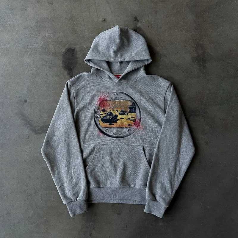 Fashion Vintage Artistic Pattern Printing High Quality Loose Pullover Hoodie Y2K Casual Men Women Versatile Comfort Streetwear X250718