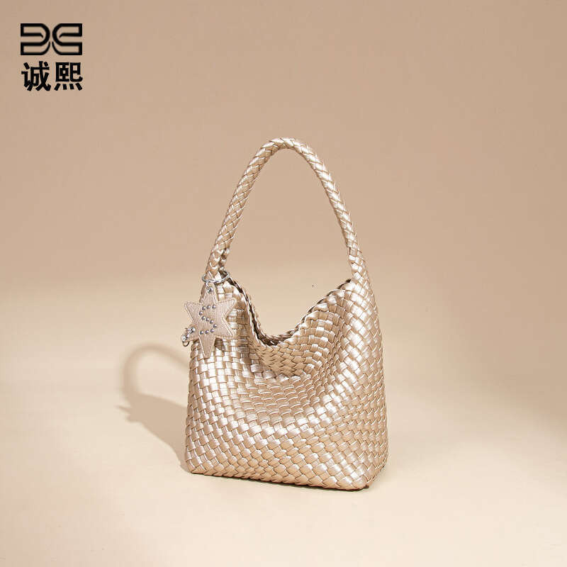 single shoulder underarm fashion handwoven womens trendy simple handheld basket mother bag