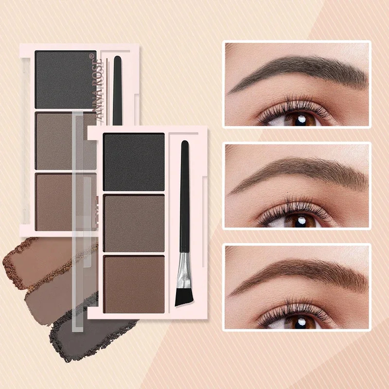 3-Shade Eyebrow Powder Palette - Long-Lasting Waterproof and Sweat-Proof Natural Eyebrow Powder for All Skin Types 250712