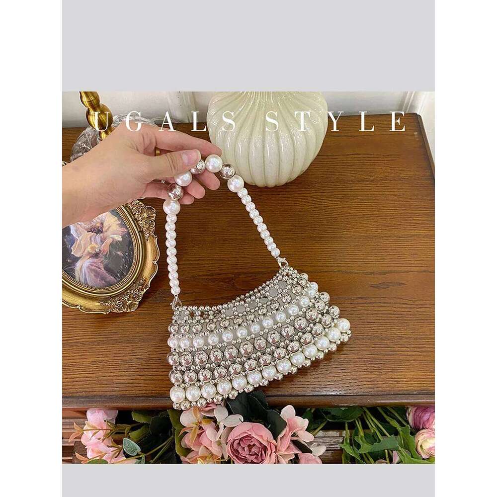 Designer Bags Women Handmade Bead Bag Pearl Bucket Bag Handbag Beaded Evening Clutch Bags Purse And Handbags High Quality Wedding Party Luxury Bag