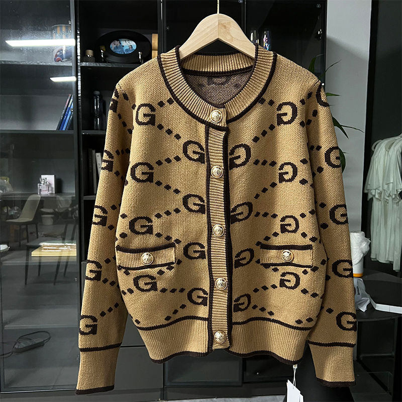 Light Sweater Coat for Women Loose Elegant High-End Round Neck Long Sleeve Knitted Cardigan Top for Autumn and Winter 250718