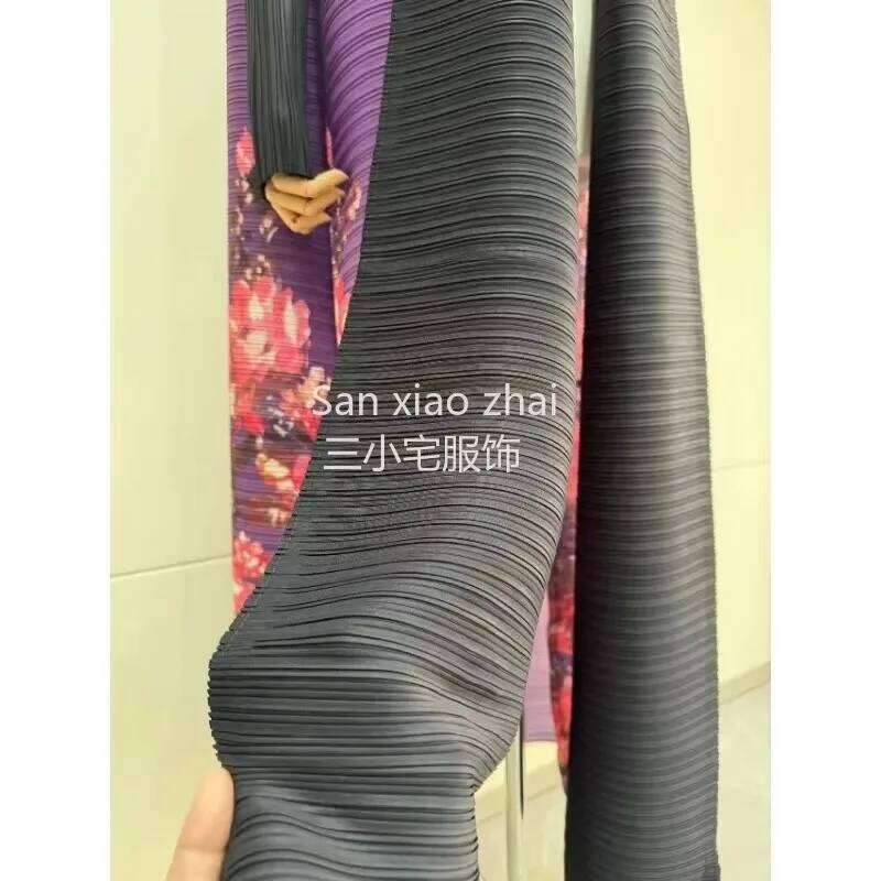 New Women's Long Trench Coat Abaya Shat Original Designer Printed Patchwork Folded Dress Robe 2024 Autumn