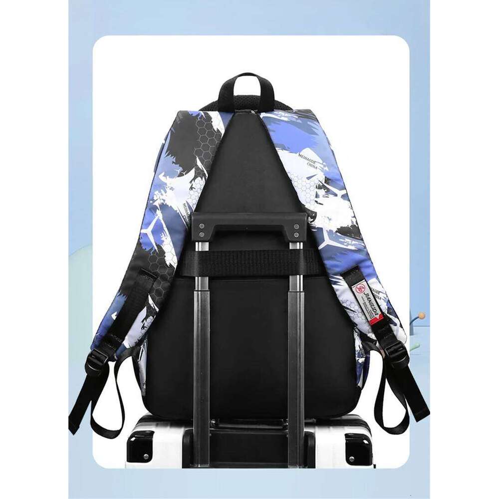 2Pcs Football Printing Cool Backpacks With Chest Bag Capacity Rucksack Girl Boys Simple Shoulder Bags High School Schoolbags