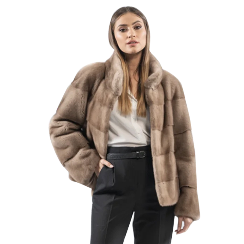 Fur Natural Women, Coat Real Mink for Fur, Short Warm Jacket, Retro Clothes Women, , Jacket,