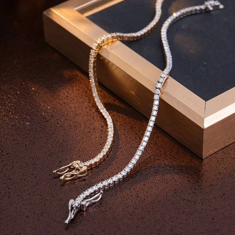 Tennis Chain Bracelet S925 Silver Inlaid Moissanite Diamond Tennis Chain Manufacturers Supply Wholesale