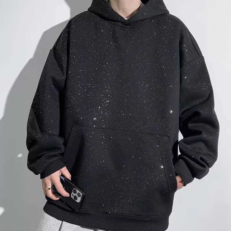 New Starry Graffiti Hoodies For Men Autumn Casual Oversized Y2K Pullover Hoody Vintage Hip Hop Fashion Hooded Sweatshirts XJ250714