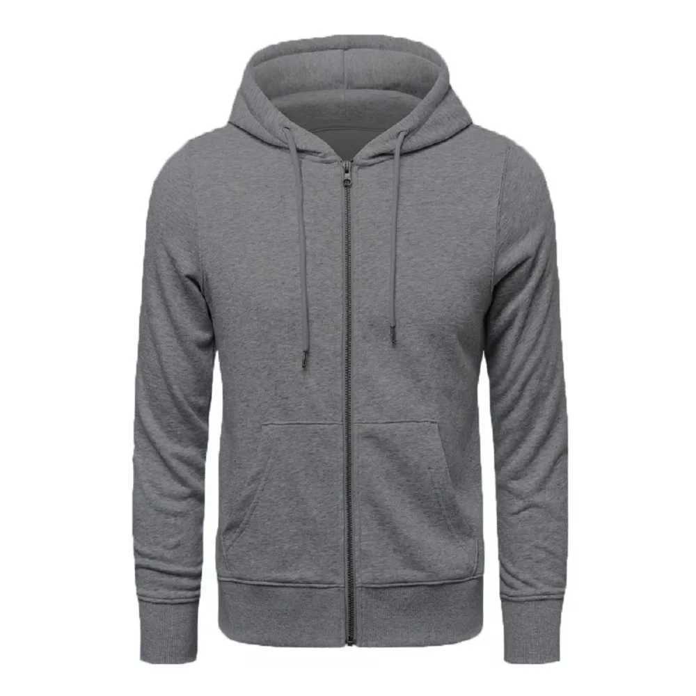 High Quality Fashion Zip Hoodies Men Retro Harajuku Solid Color Jacket High Street Zip Up Hoodie Casual Loose Sweatshirt Clothes XJ250714