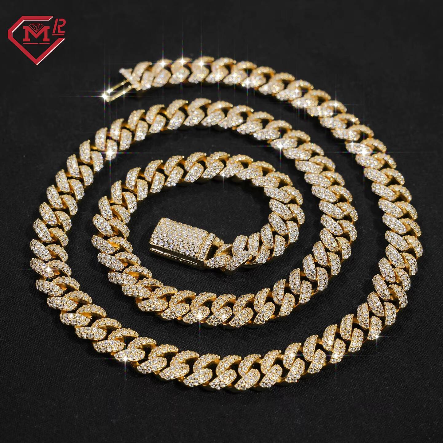 Personalized Cuban Necklace Rock Rapper 12mm Hiphop Jewelry Silver 925 Moissanite Cuban Link Chain