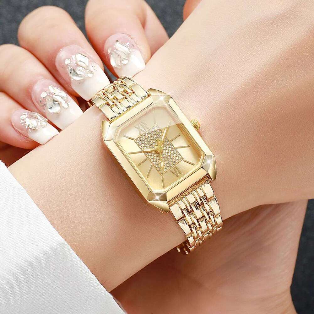 free shipping Fashion Rectangle Women Quartz Watch Ladies Stainless Steel Strap Wristwatches Reloj Mujer Girls Clock Gift (Without B