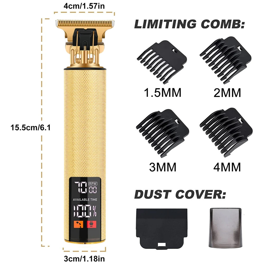 Electric Barber T9 Upgraded LCD Rechargeable Retro Oil Head Carving Push Shear Pubic Hair Clipper Machine for Women 250716