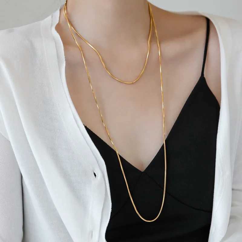 316L Stainless Steel Jewelry Necklace Thick Snake Bone Chain Double Necklace Statement Necklace Fem Necklace Chain Wholes X250718