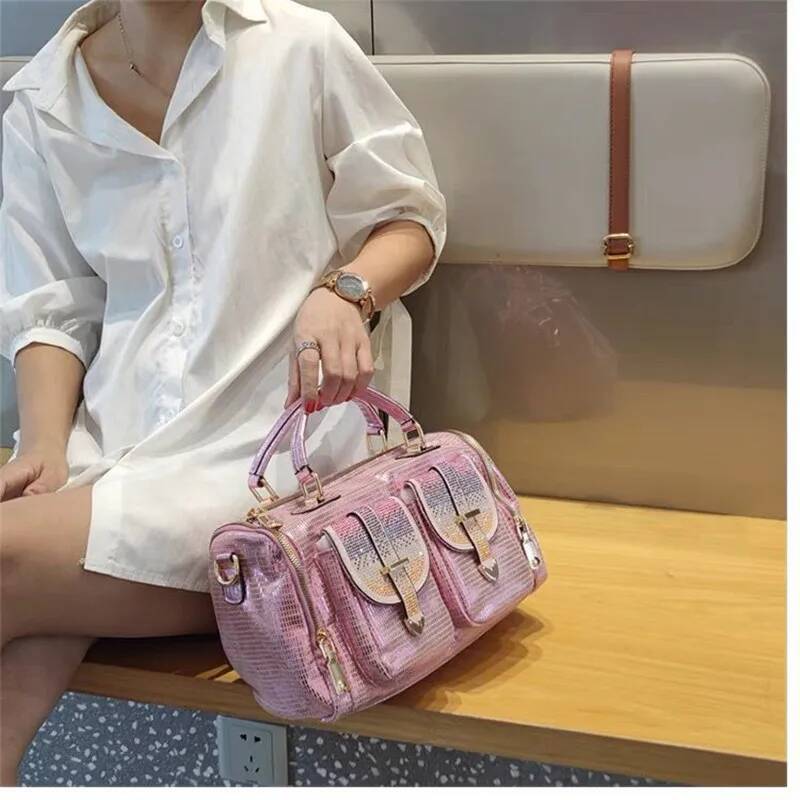 Korean fashion trend large capacity single shoulder crossbody sequin bag 2024 new sparkling handbag high-quality