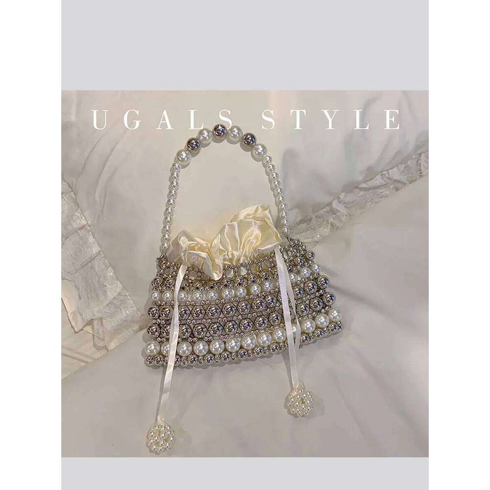Designer Bags Women Handmade Bead Bag Pearl Bucket Bag Handbag Beaded Evening Clutch Bags Purse And Handbags High Quality Wedding Party Luxury Bag