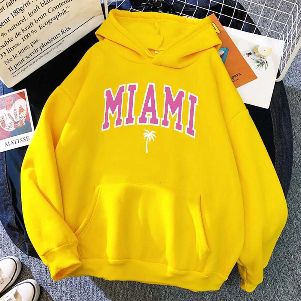 Miami Beach Florida USA Street Womens Hoodie Street Loose Hoodies Breathable Fce Streetwear Casual Fce Fe Clothing XJ250717