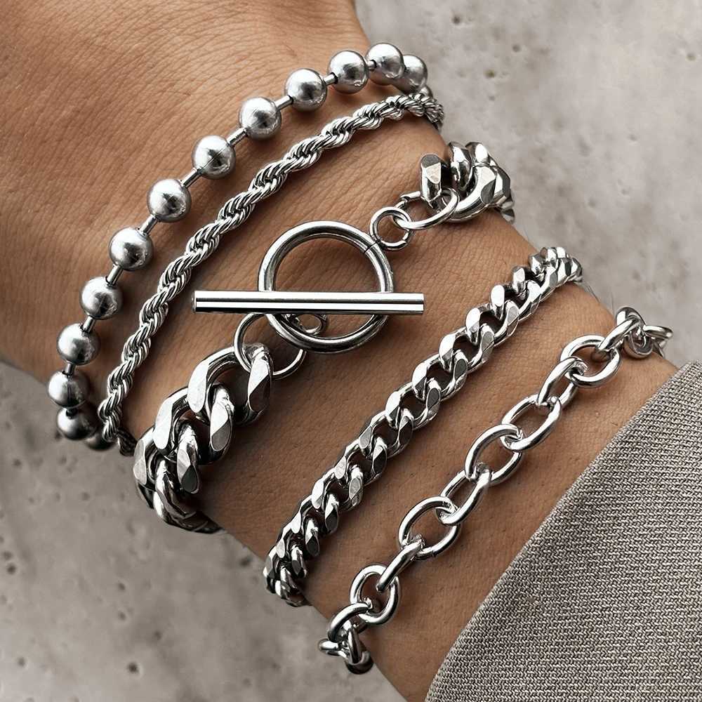 5-piece Stainless Steel Bracelet Set Fashion Luxurious Unusual Non-fading High-quality Bracelet Set for Women Jewelry Party Gift X250718