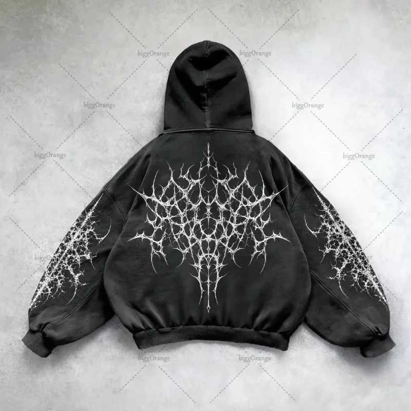 Street Hip-Hop Harajuku Y2K Casual Loose Hoodie American Retro Personality Pattern Fashion Versatile Oversized Sweatshirt Women X250718