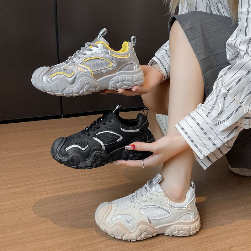 INS Korean Version Free shipping New Dad for Women 2024 Autumn Student Running Sports Thick Sole Height Increasing Casual Shoes LD06