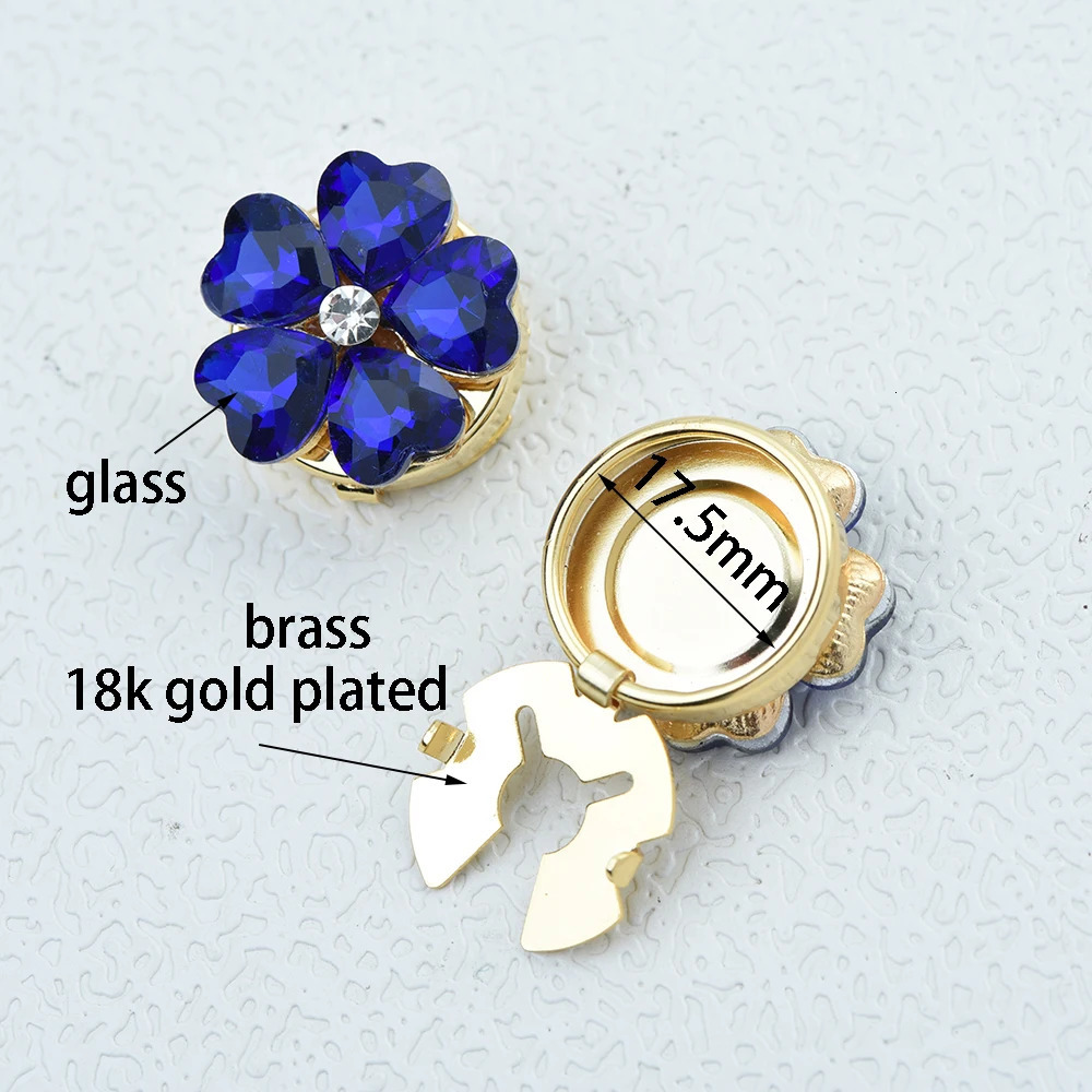ICEYY 2pcs Cute Cufflink Button Covers For Shirt Crystal heart Five Petal Clip Sleeve Buttons Fashion Gifts Tux Cufflinks 250715