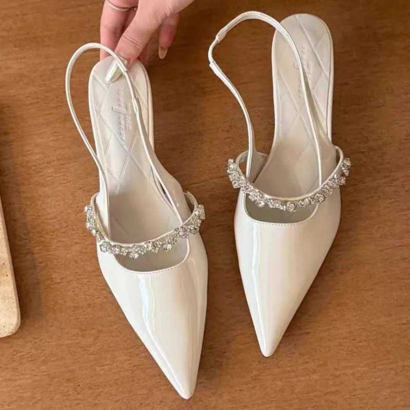 2025 New Sexy Pointed Brand Designer Summer Comfortable Shallow Slip-on Mid-heel Sandals Mens Light Off High H Y250716