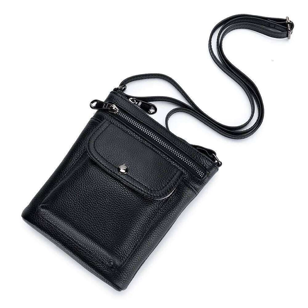 Genuine Leather High-capacity Phone for Lady, Simple Crossbody Purse, Fashionable Women's Small Messenger Shoulder Bag