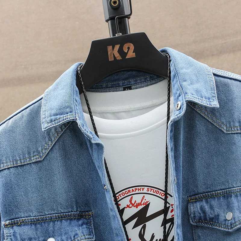 2025 Autumn New Style High Quality Denim Shirts Mens Fashion Casual Long Sleeve Jeans Shirt Solid Color Shirt Men Size M-XXXL X2507181