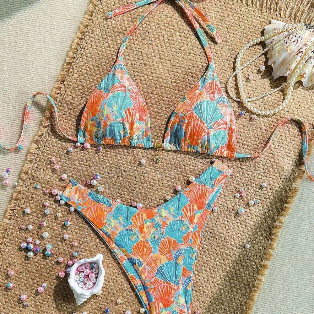 Bandage Swimsuit Sexy Swimwear High Waist Bikinis Women Floral Print Bathing Suits Summer Beachwear New Brazilian Biquini