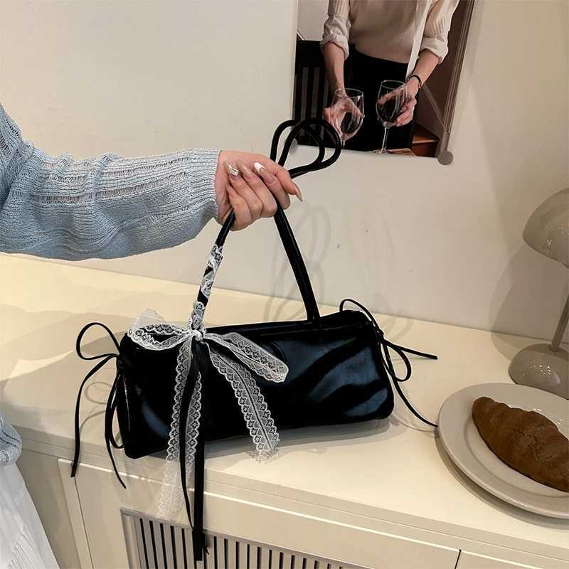 French Elegant Square Bag Korean Bow Decoration Pu High-quality Bag Niche Simple Ballet Style Shoulder Bag New Casual Women Bags R250717