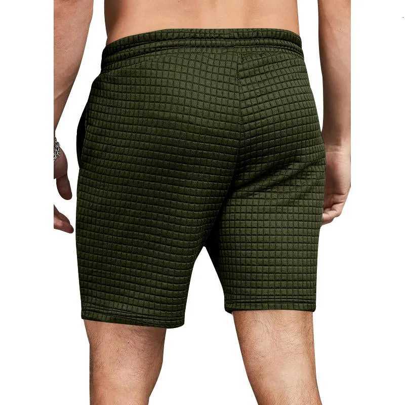 Four Seasons Running Short for Men Casual Jogging Short Pants Wave Pattern Green Gray Solid Color Drawstring Man Sports Shorts W250718