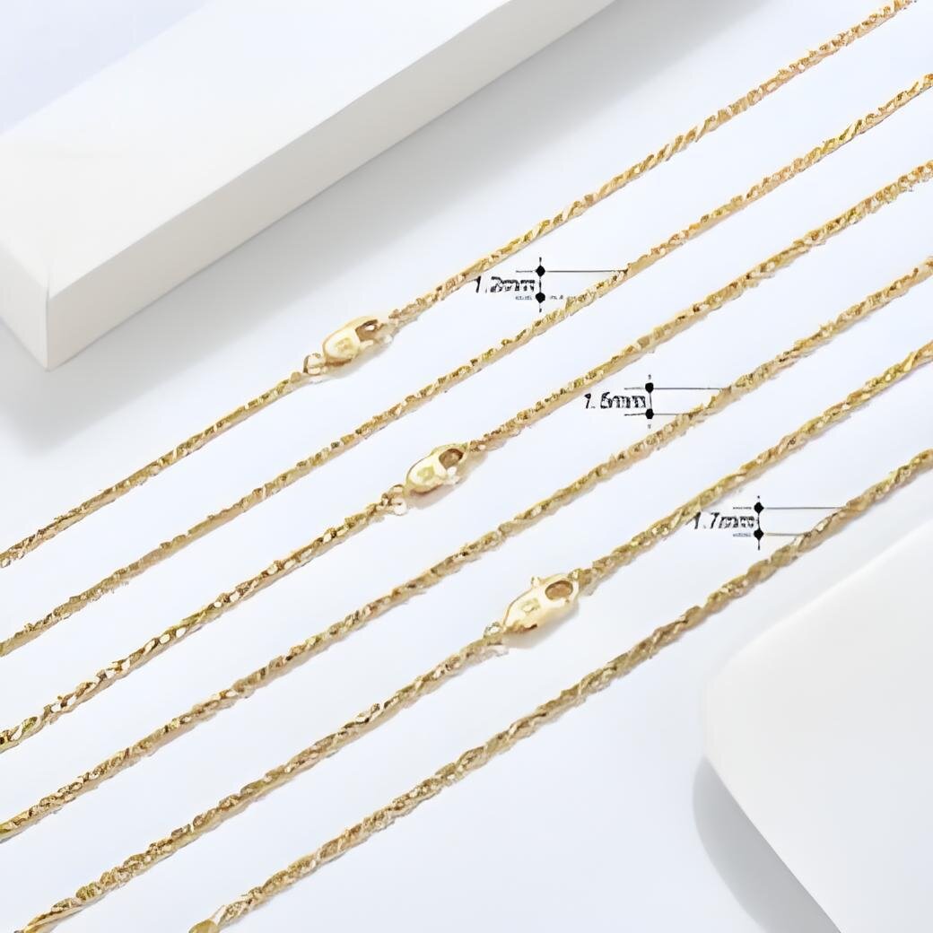 ORSA JEWELS 14k Gold Sterling Sier Paperclip Chopin Rope Cuban Figaro Box Cable Necklace Simple Basic Chain Neck Good quality