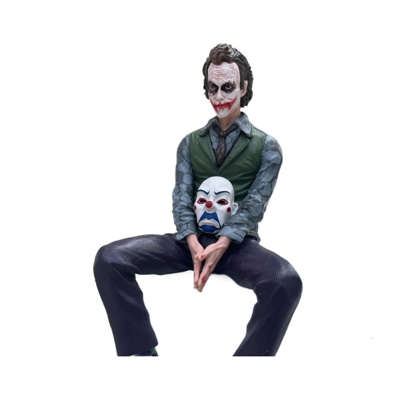 DC Series Heath Ledger Joker Figurine Sitting Model Statue Desktop Roof Car Ornament Gift for Men