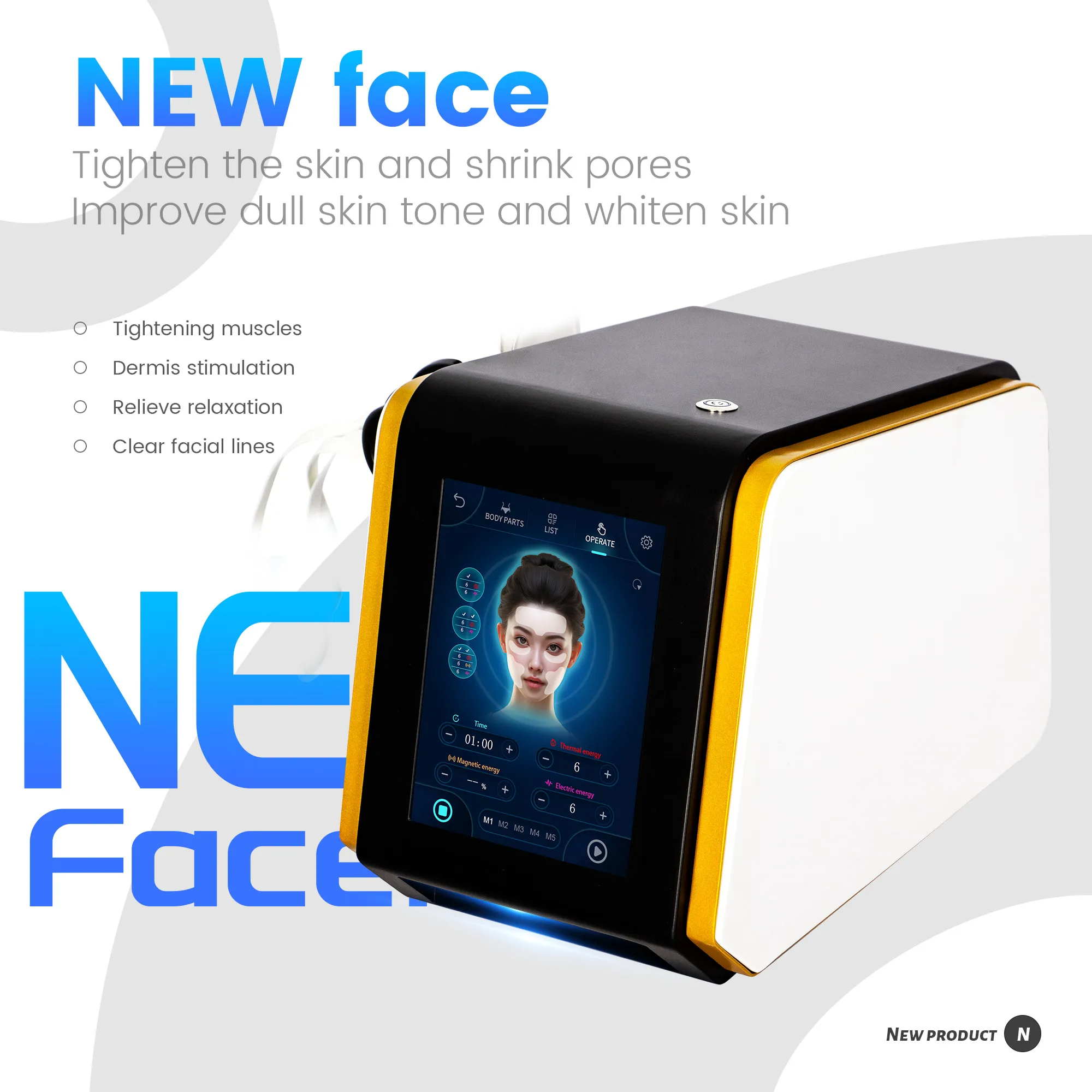 Ems Magnetic Face Home Slimming Instrument Lifts and Tightens The Face To Remove Wrinkles and Lines Multi-Function Facial Shaping Instrument