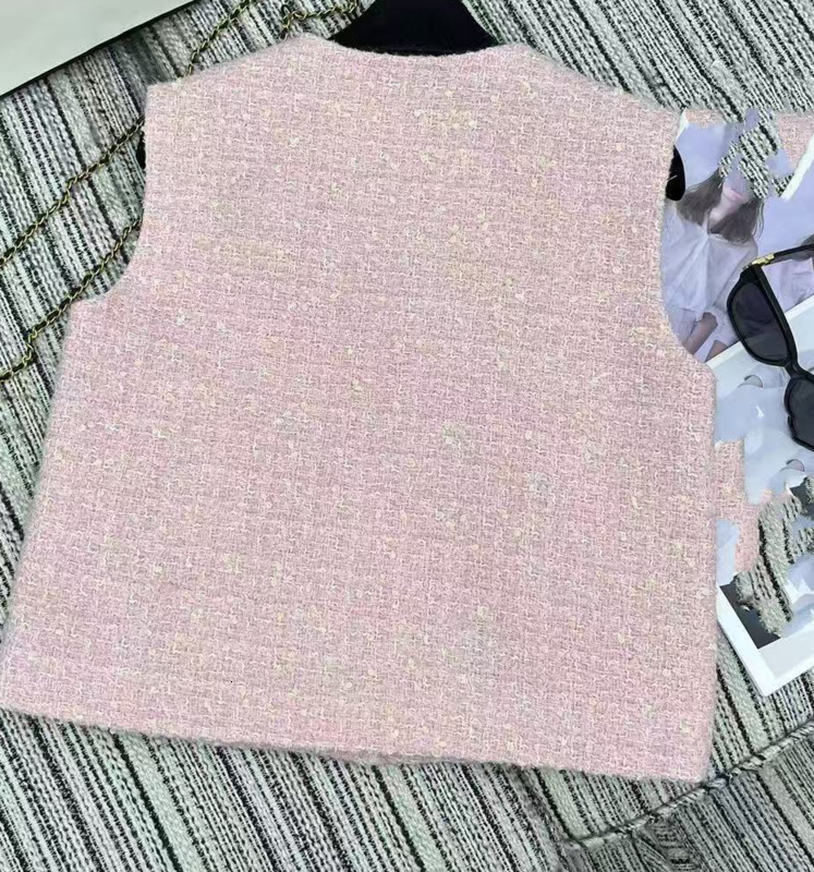 Summer Small tweed Round Neck Sleeveless Vest High Waist Slim Short Skirt Fashion Set 250718