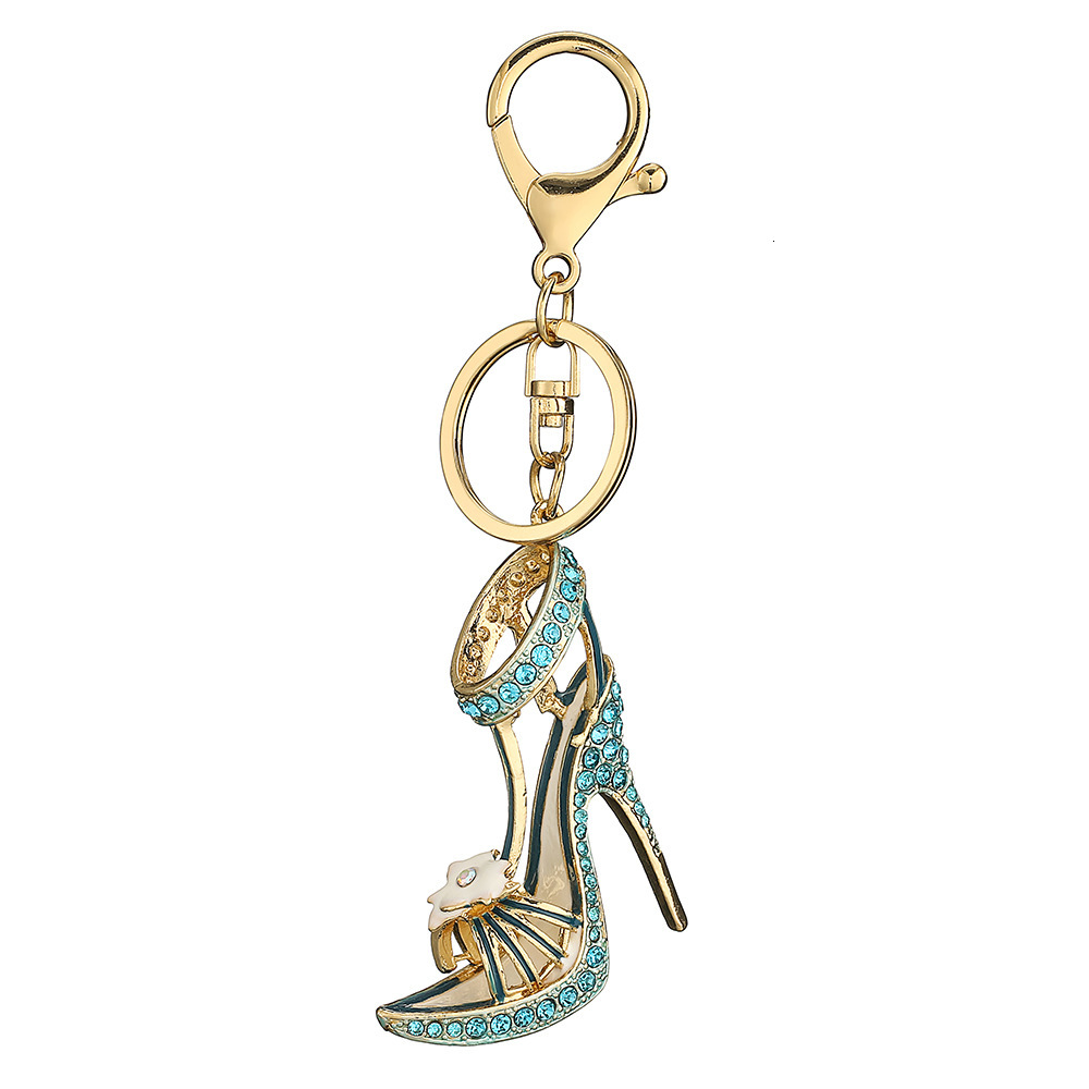Free Shipping Rhinestone High Heel Bag Charms Korean Style Fashion Metal Keychain Hanging Accessories Women's Bag Accessories