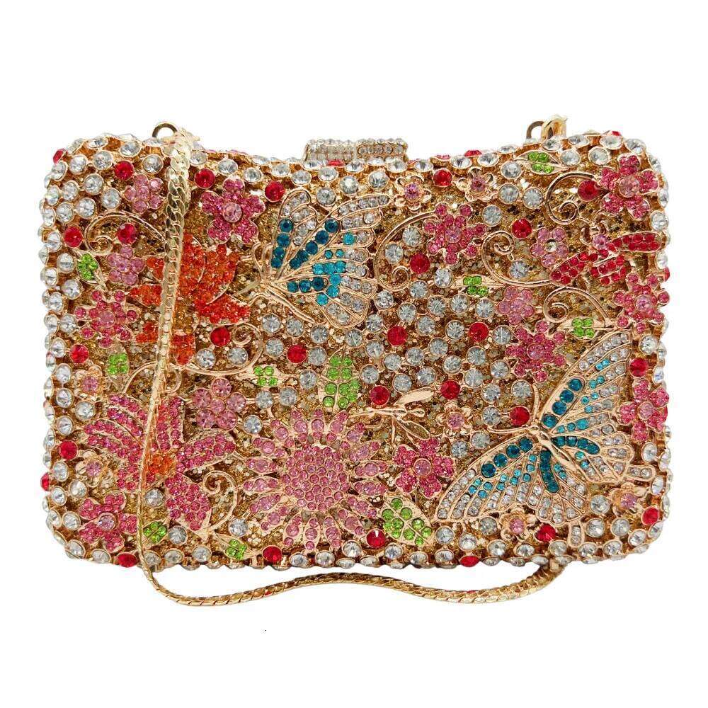 Designer Luxury XIYUAN Brand Designer Crystals Evening Bags Women Fashion Dias Handbag Wedding Party Purse Flower Bridal Clutches