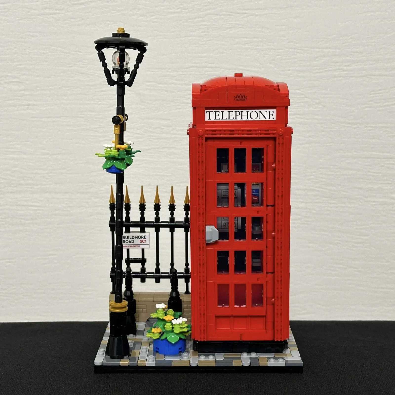 Ideas Red London Telephone Box 21347 Building Blocks Sets Classic British symbol Bricks Toys For Adult Children Gifts Home Dcor Z250718
