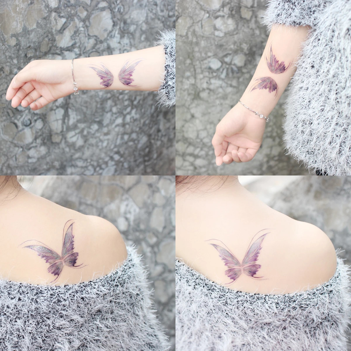 Colorful Glitter Powder Waterproof Temporary Tattoo Butterfly Wing Body Art Arm Eye Tattoos Beauty Women Sticker 250714