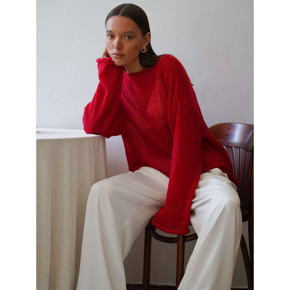 Spring/Summer New Hollow Out Sweater For Women, Ins Style, Soft Loose Knit Long Sleeve Cover-Up B5