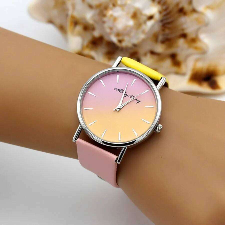 free shipping New Ladies Casual Gradient Ramp Clock 2 Color Watchstrap Women Watches Female Quartz Wristwatches Feminino Zegarek Dam