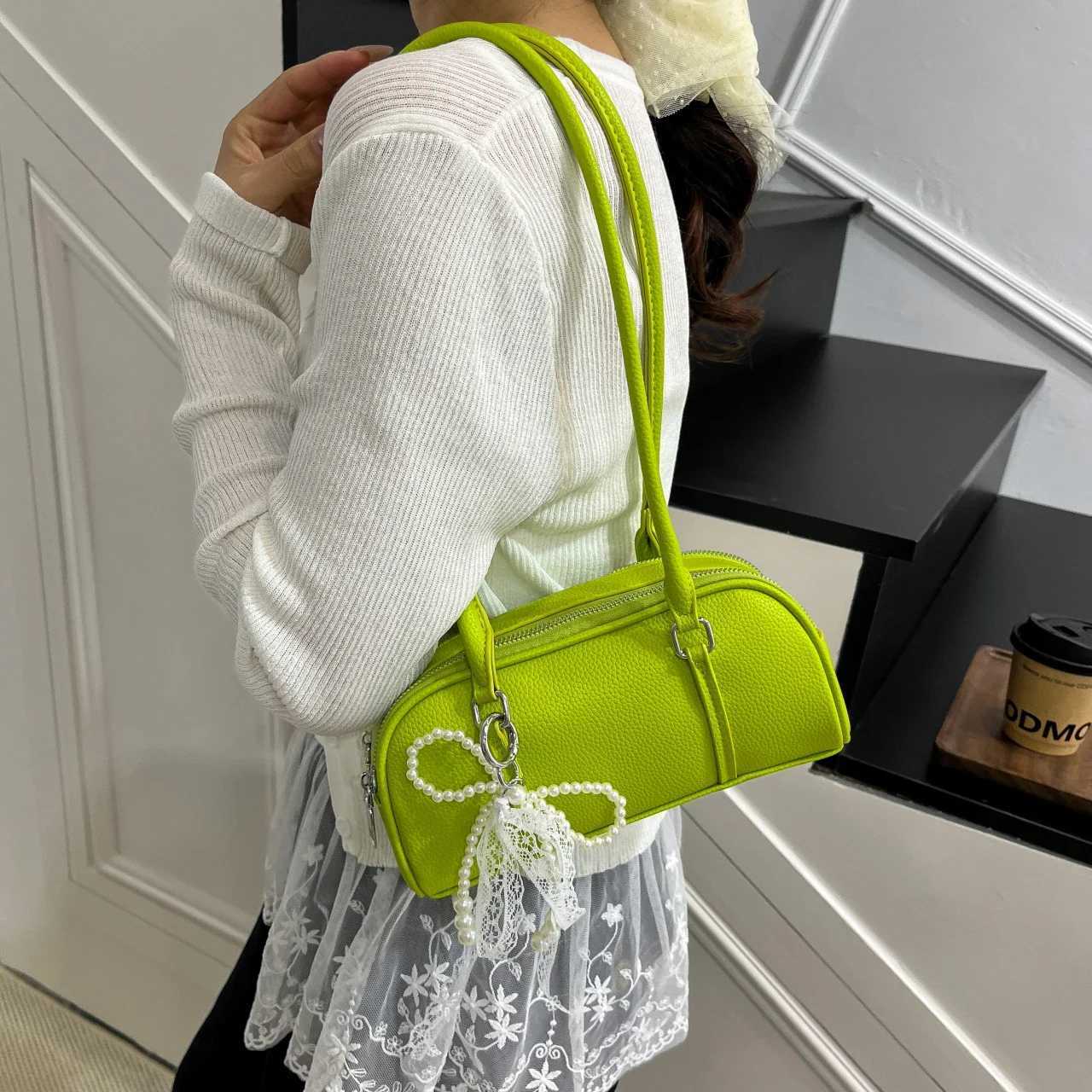 2025 Spring Summer Travel Pillow Bag Lady Double Zip Pockets Design Shoulder Bag Korean Style Trend Underarm Handbag Tote Big XJ250718