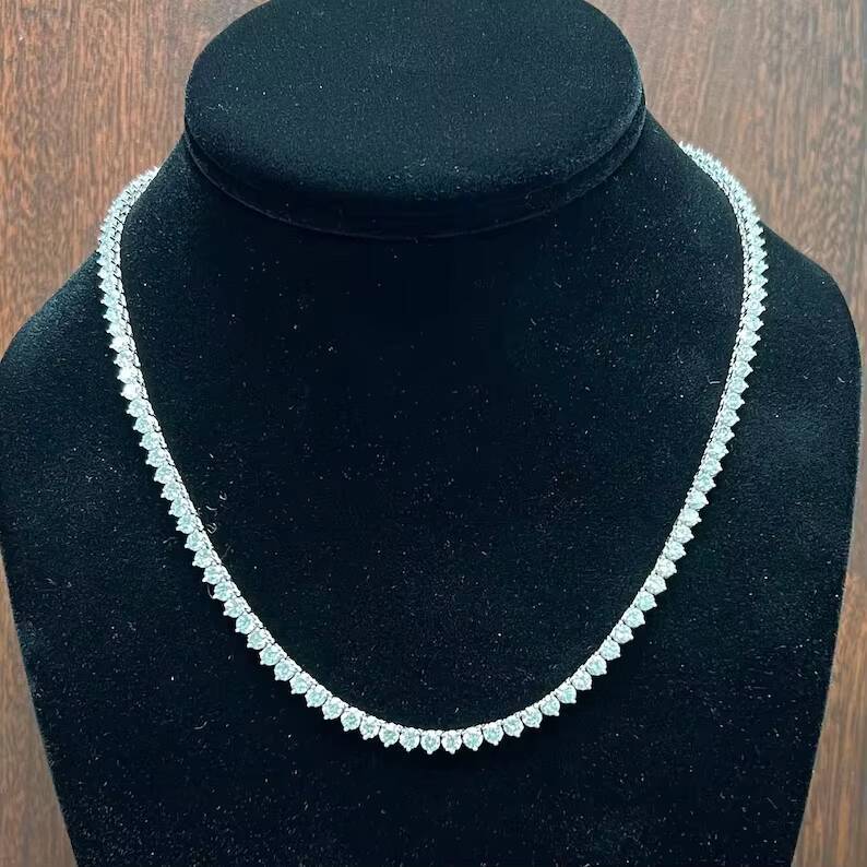 Wholesale Price 3-6MM Tennis Necklace Luxury Hiphop Custom S925 Moissanite Tennis Chain