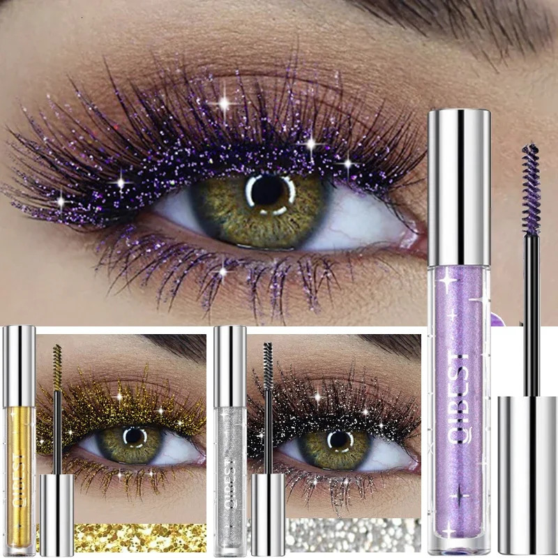 Diamond Glitter Mascara Sliver Gold Purple Galaxy Sequins Eyelashes Quick Dry Lasting Waterproof Curling Thick Shiny Eyelash 250717