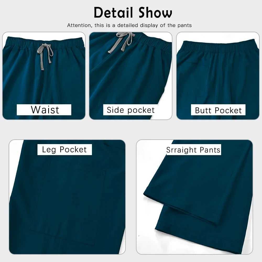 Hospital Clinical Workwear Dental Scrub Set Straight Pants Uniform Women Medical Surgical Clothes Unisex Pharmacy Lab Work Wear Z250718