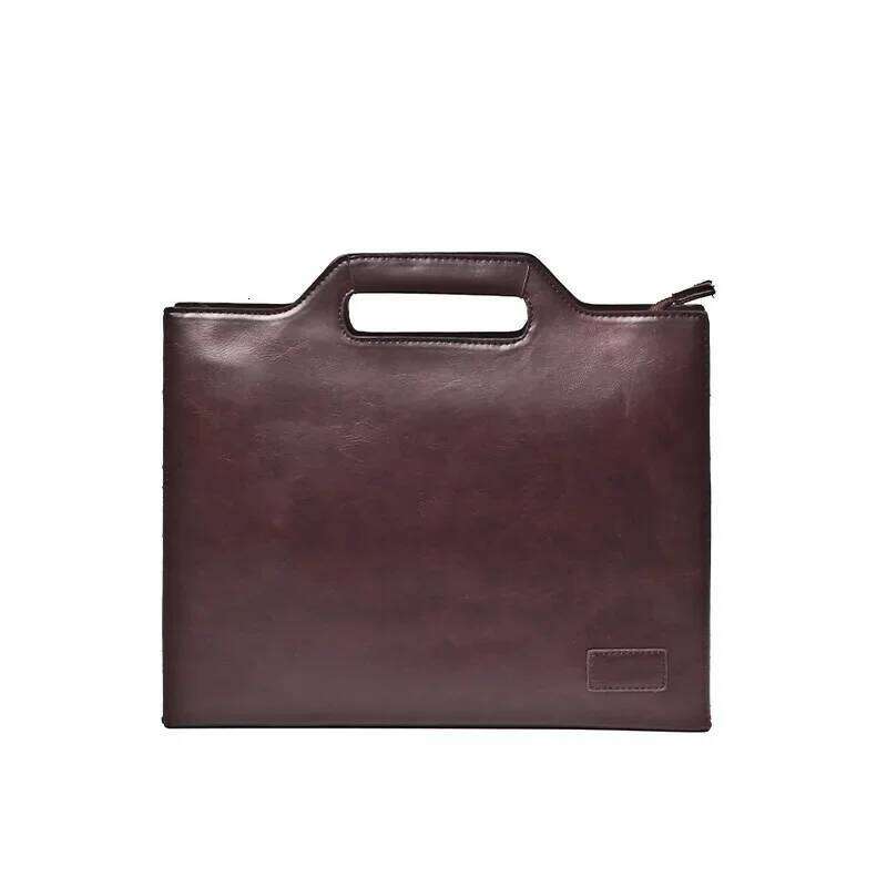 Business Men Handbag Retro PU Leather Men's Laptop Male Briefcase Hand Document Envelope Bag