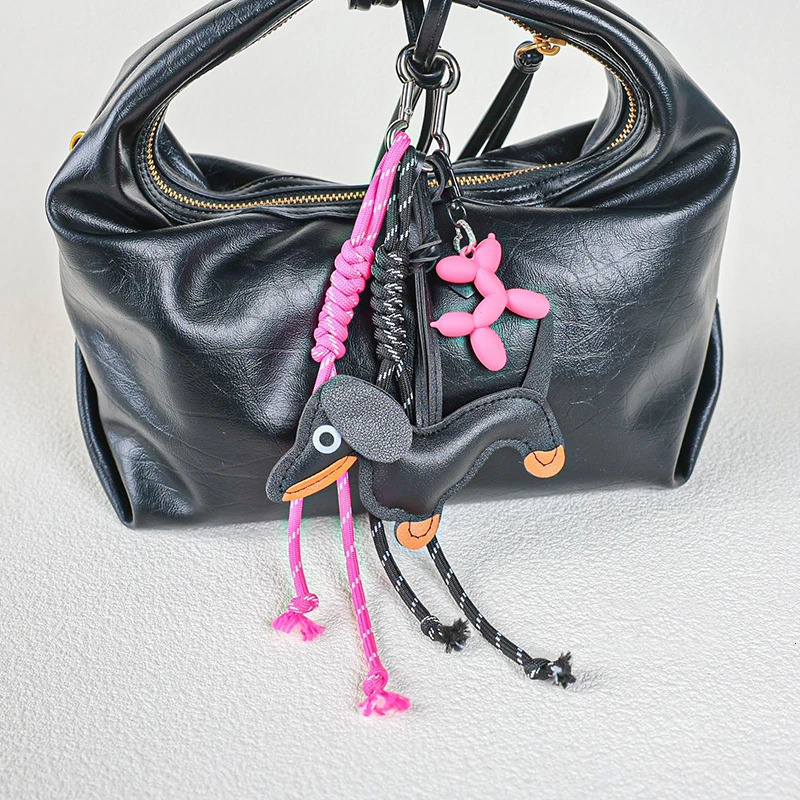 Handmade Keychain Woven Rope Sausage Dog Bag Pendant Car Phone Accessory Christmas Couple Girl Gift 250717