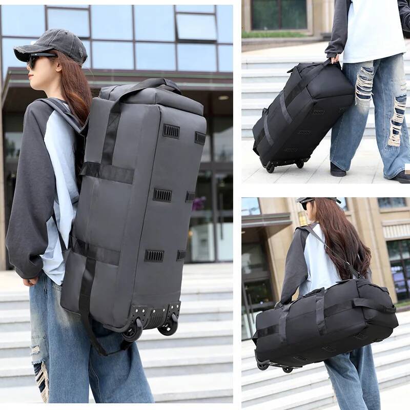 Foldable Wheeled Travel Bag Outdoor Camping Hiking Car Duffle Bags Lage Moving Handbag Large Sport Fiess Storage Backpack high-quality