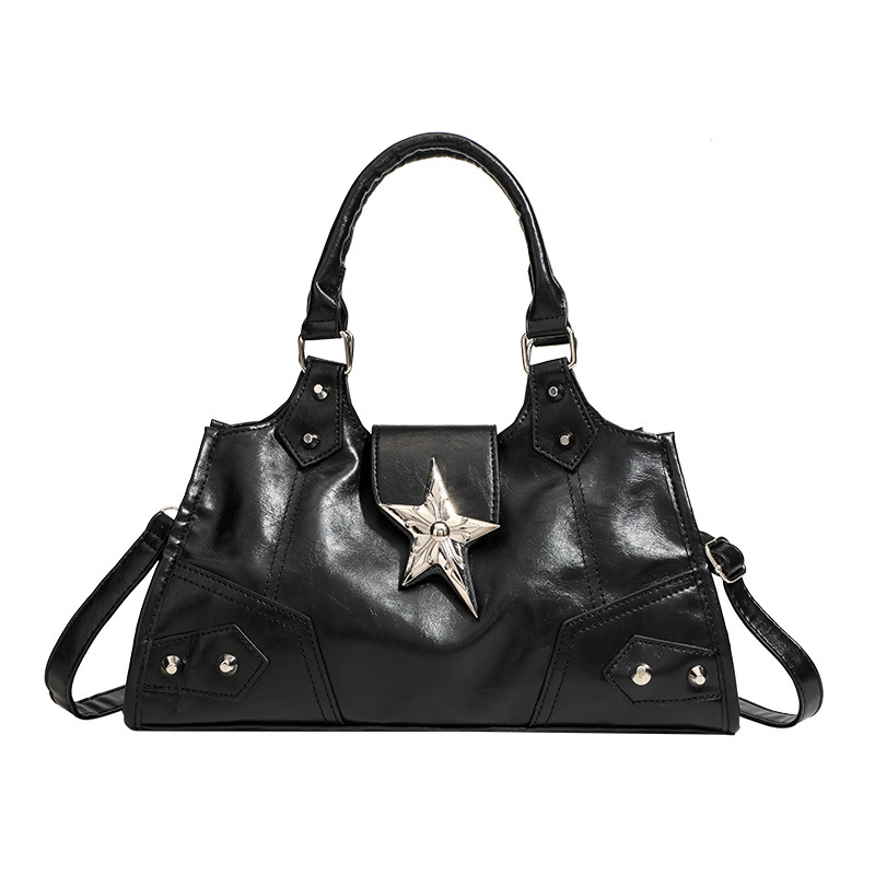 2025 summer new women's shoulder crossbody women's bag niche millennium style fashionable girl handbag motorcycle style new designer bag