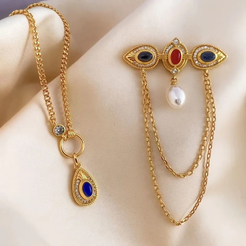 in original pearl brooches for women high-end vintage style elegant broche tassel wedding fine jewelry 250712