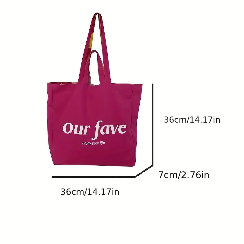 Spring and summer dopamine rose red double-sided bag large capacity vacation floral single shoulder handbag small fresh letter 250717